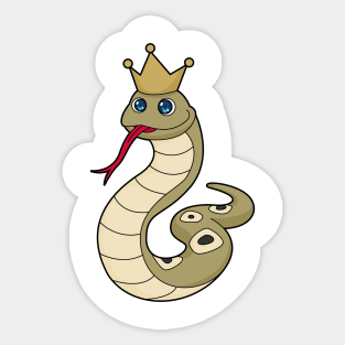 Snake as King with Crown Sticker